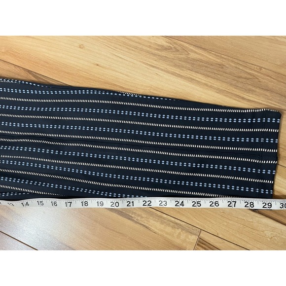 Betabrand XL Long Yoga Dress Pant Blue Geometric Pattern Straight Leg Zip Pocket - Picture 5 of 9